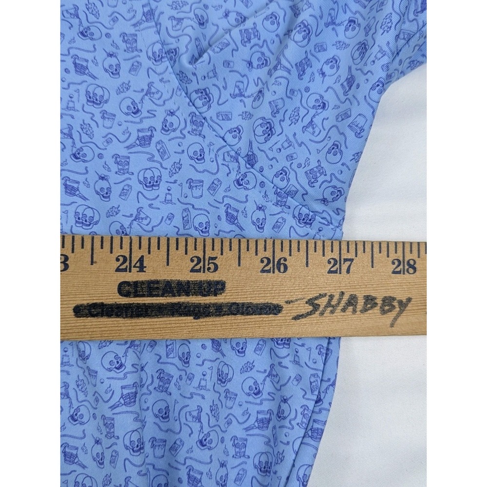 Peter Millar Polo Shirt Mens 2XL Summer Comfort Skull Drinks Blue Performance - Picture 9 of 10